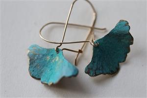 Verdigris Ginko Earrings